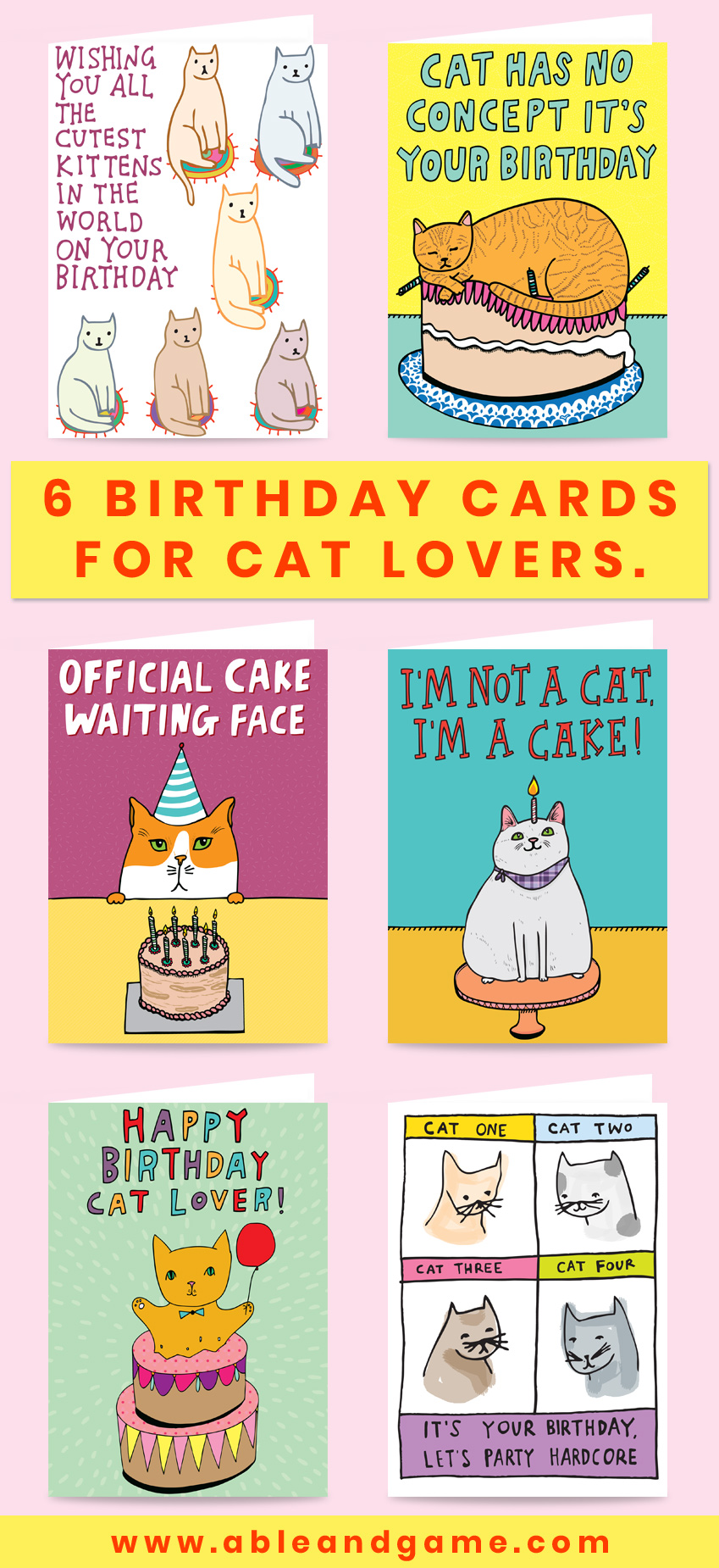 six cards for cat lovers  