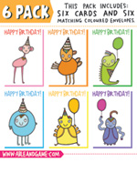 Six Pack Cards - Alien Birthday