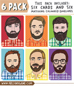 Six Pack Cards - Bearded Men