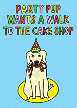 Party Pup Wants A Walk To The Cake Shop