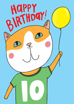 Cat Top 10th  Birthday