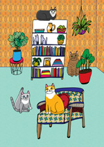 Microfibre Cloth - Cats Living Room