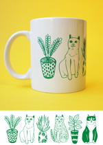 Mug - Cats and Plants 